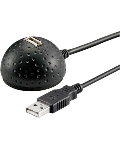 USB 2,0 Hi-Speed förlängningssladd med skrivbordsfot, svart, 1,5 m,