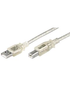 USB 2,0 Hi-Speed-kabel, transparent, 3 m,