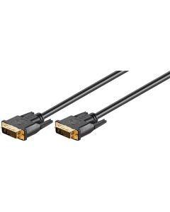 DVI-I FullHD kabel dubbellink, svart, 2 m,