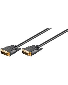 DVI-I FullHD-kabel dubbellink, svart, 10 m