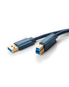 Clicktronic USB 3.0 till USB-B datakabel, blå, 0,5m