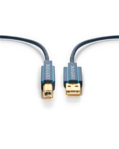 Clicktronic Casual USB 2,0 kabel 3 m - datakabel med A/B kontakt
