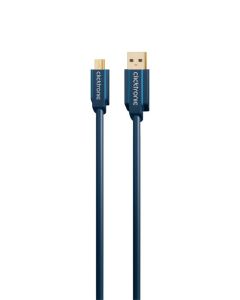 Clicktronic Casual Mini USB 2,0 kabel - 3 m - kabel till Mini typ-B USB
