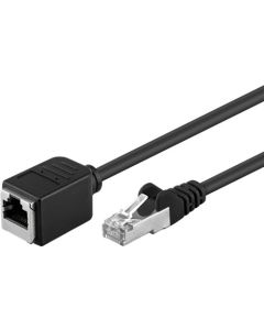 CAT 5e förlängningssladd F/UTP, svart, 15 m