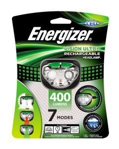 Energizer LED HL Vision Ultra Uppladdningsbar Pannlampa - 400 lumen