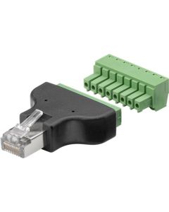 Terminal Block 8-pin til RJ45 han (8P8C)