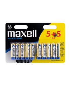 Maxell Long life Alkaline AA/LR6-batterier - 10 st.