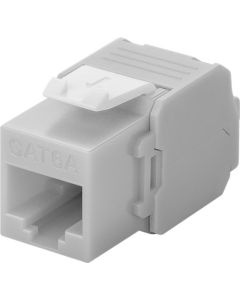 CAT 6a RJ45 Modularkontakt, ej skärmad, ljusgrå-vit