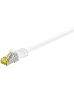 RJ45 patchkabel S/FTP (PiMF), med CAT 7 kabel, vit, 30 m