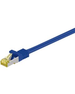 RJ45 patchkabel S/FTP (PiMF), med CAT 7 kabel, blå, 0,25 m