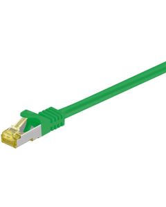 RJ45 patchkabel S/FTP (PiMF), med CAT 7 kabel, grön, 0,25 m