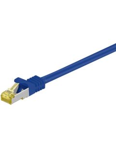 RJ45 patchkabel S/FTP (PiMF), med CAT 7 kabel, blå, 0,5 m