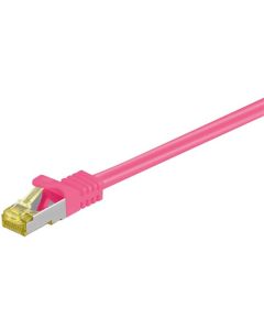 RJ45 patchkabel S/FTP (PiMF), med CAT 7 kabel, magenta, 0,5 m