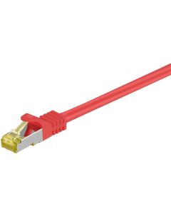 RJ45 patchkabel S/FTP (PiMF), med CAT 7 kabel, röd, 1 m