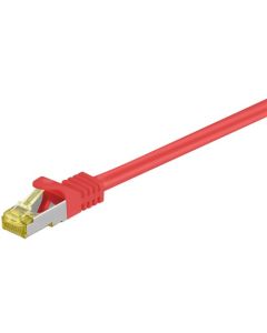 RJ45 patchkabel S/FTP (PiMF), med CAT 7 kabel, röd, 5 m