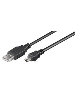 USB 2,0 Hi-Speed-kabel, svart, 0,15 m,