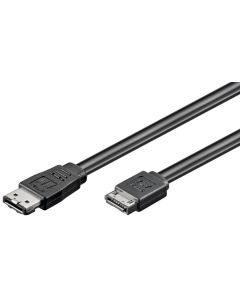 HDD eSATA kabel 1,5 GBits / 3 GBits / 6 GBits, svart, 0,5 m,