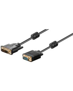 DVI-I/VGA FullHD-kabel, svart, 10 m