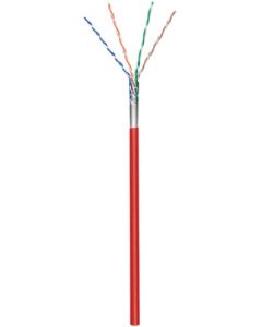 CAT 5e nätverkskabel, F/UTP, röd, 100 m kabelrulle