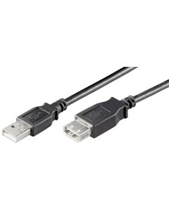 USB 2,0 Hi-Speed förlängningssladd, svart, 1,8 m,