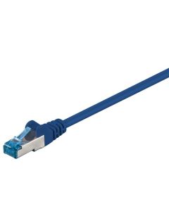 CAT 6a patchkabel S/FTP (PiMF), blå, 0,5 m