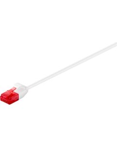 CAT 6 Tunn patchkabel U/UTP, vit, 0,5 m