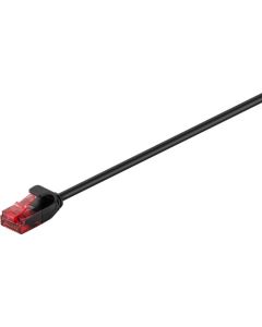 CAT 6 Tunn patchkabel U/UTP, svart, 10 m