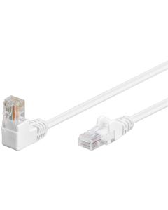 CAT 5e patchkabel 1x 90°-vinklad, U/UTP, vit, 10 m