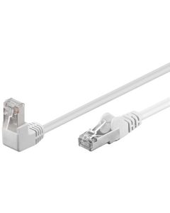 CAT 5e patchkabel 1x 90°-vinklad, F/UTP, vit, 3 m