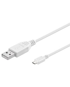 USB-A 2.0 till Micro USB ladd- och datakabel, svart, 1,8m