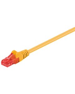 CAT 6 patchkabel, U/UTP, gul, 0,25 m