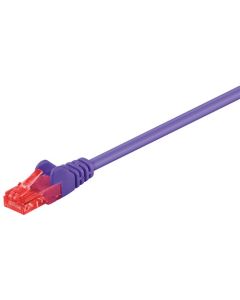 CAT 6 patchkabel, U/UTP, violett, 1 m