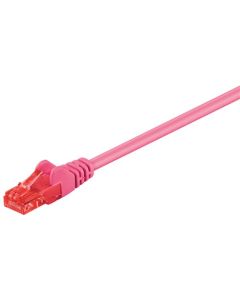 CAT 6 patchkabel, U/UTP, magenta, 3 m