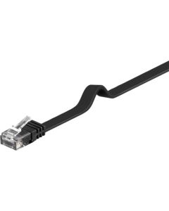 CAT 6 platt patchkabel, U/UTP, svart, 10 m