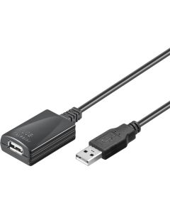 Aktiv USB 2,0 förlängningssladd, guld-svart, 5 m,
