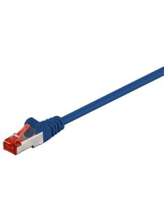 CAT 6 patchkabel S/FTP (PiMF), blå, 0,25 m
