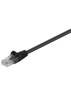 CAT 5e patchkabel, U/UTP, svart, 1,5 m