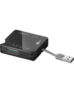Allt-i-en Kortläsare USB 2,0, svart,