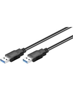 USB 3,0 SuperSpeed-kabel, svart, 0,5 m