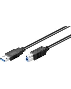 USB 3,0 SuperSpeed-kabel, svart, 0,5 m