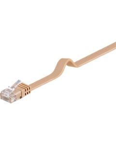 CAT 6 platt patchkabel, U/UTP, ljusbrun, 15 m