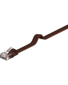 CAT 6 platt patchkabel, U/UTP, mörkbrun, 3 m