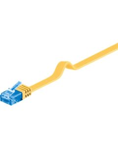 CAT 6a platt patchkabel U/UTP, gul, 2 m