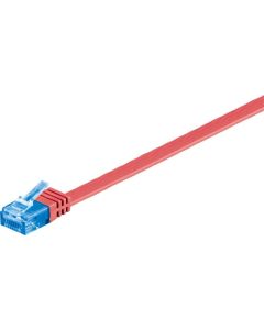 CAT 6a platt patchkabel U/UTP, röd, 2 m