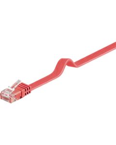 CAT 6 platt patchkabel, U/UTP, röd, 1 m
