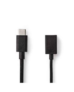 Nedis USB 3.2 Gen 1-kabel, Type-C-hane till A-hona, 0,15 m, Svart.