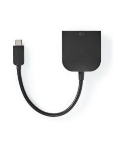 Nedis USB-adapter, USB 3.2 Gen 1, USB Typ-C Hane till DVI-D 24 +1-Pin Hona, 0,20 m, Rund, Nickelpläterad, PVC, Svart, Plastpåse