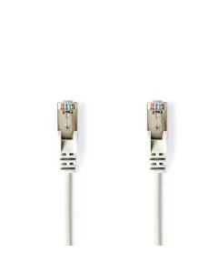 Nedis CAT5e-kabel UTP RJ45 (8P8C), Hankontakt RJ45 (8P8C) Hansticka, 3.00 m, Rund, PVC, Vit, Plastpåse