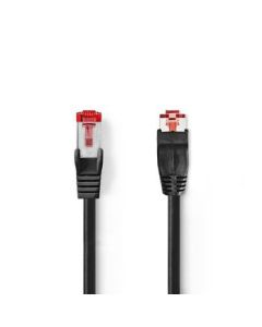 Nedis CAT6-kabel, RJ45 (8P8C)-hankontakt, RJ45 (8P8C)-hankontakt, SF/UTP, 1,00 m, Rund, PVC LSZH, Svart, Plastpåse