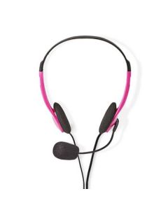 Nedis PC-headset, On-ear, 2 x 35 mm Kontakter, 20 m, Rosa